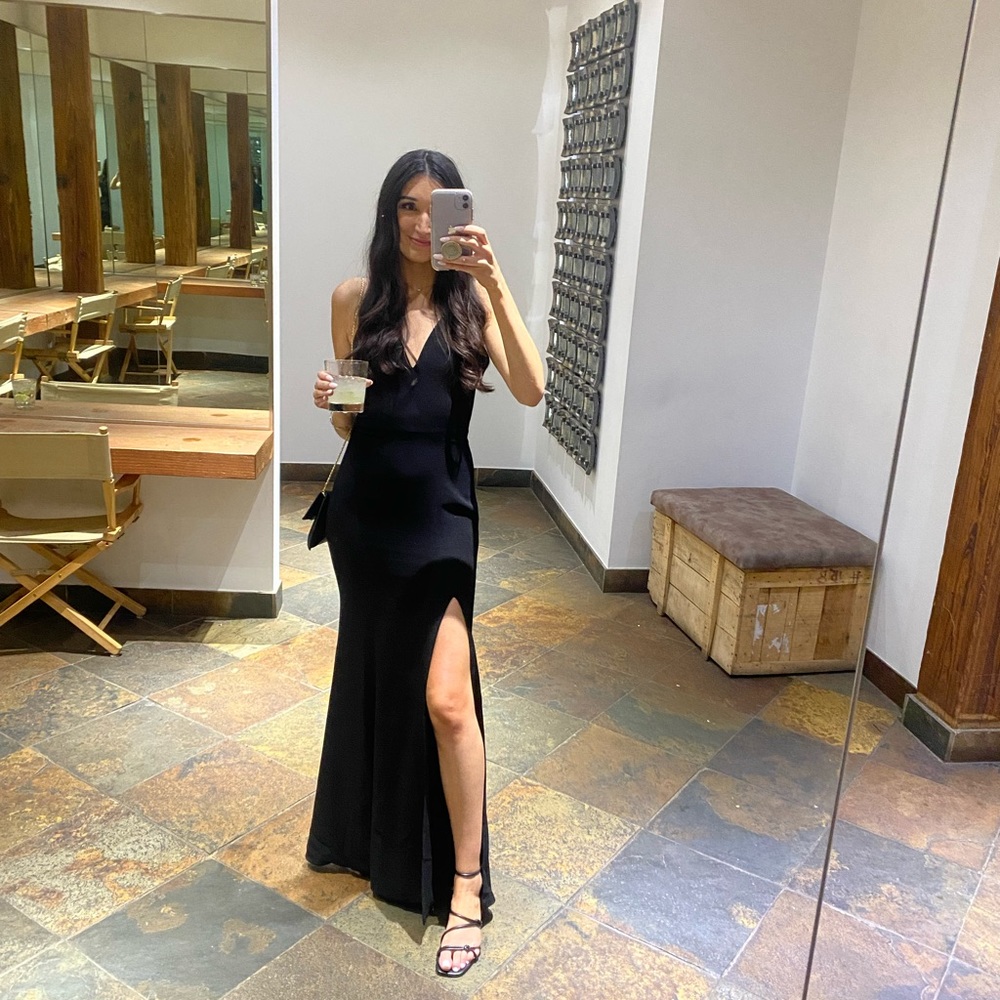Black tie dress the population gown
